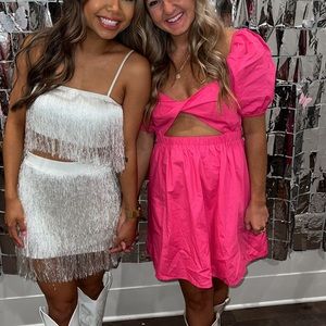 Hot Pink Babydoll Dress w/ Open Back